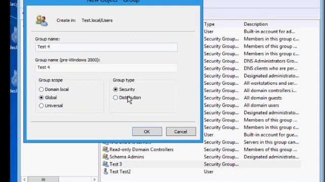 How to create a Global Security Group in Microsoft Windows Server 2012 смотреть онлайн