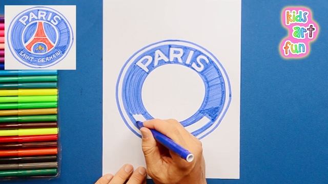 How to draw Paris Saint Germain F. C. Logo смотреть онлайн