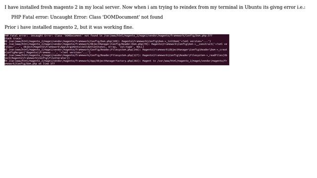 Magento: Getting error on reindexing from terminal in Magento 2 смотреть онлайн