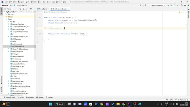 Create a Circular Linked List in Java смотреть онлайн