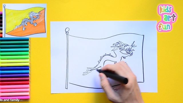 How to draw the National Flag of Bhutan смотреть онлайн