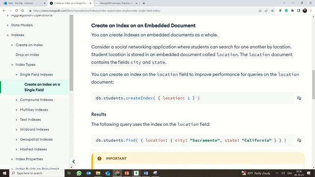 MongoDB Indexes - Create , Drop an Index, Index Types -Single field Index, Compound Field Index смотреть онлайн