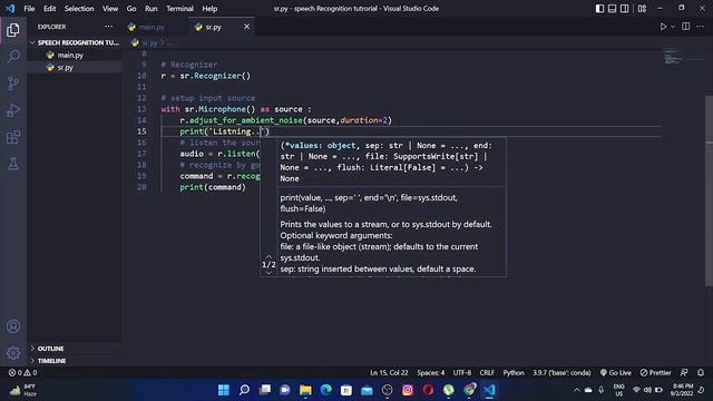 Make Python To Listen Your Voice | Speech Recognition | Python Tutorial | #mr | #mrlazyprogrammer смотреть онлайн