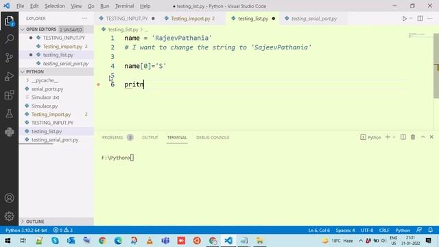 How to change string item python | String item assignment | String Immutable | list Mutable смотреть онлайн
