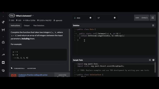 What is between? - Codewars - 8 Kyu (JAVA) смотреть онлайн