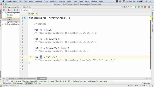 Kotlin RANGES and DOUBLE DOT Operators. Kotlin for Android. #4.5 смотреть онлайн