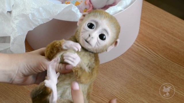 Почти живая игрушка обезьянка. ВИДЕОКУРС по ссылке в описании. Baby monkey plush toy. DIY by link смотреть онлайн