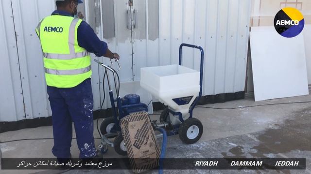 SAVETO Vetonit Finish WR Mixed By Portamix And Sprayed T Max 6912   AEMCO