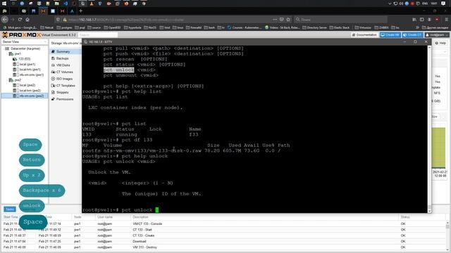 Как удалить Linux Containers (LXC) из CLI | Proxmox VE 6.3 смотреть онлайн