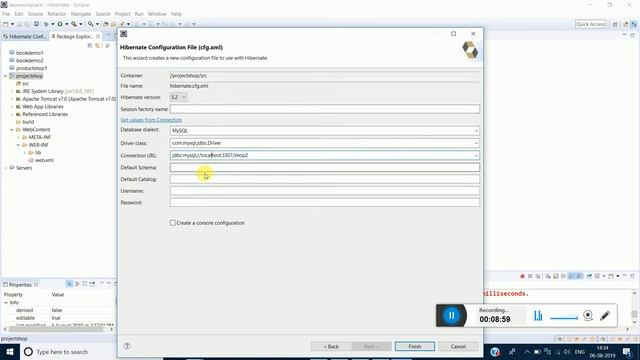 Hibernate [creating dynamic web project and hibernate configuration files] - part 2 смотреть онлайн