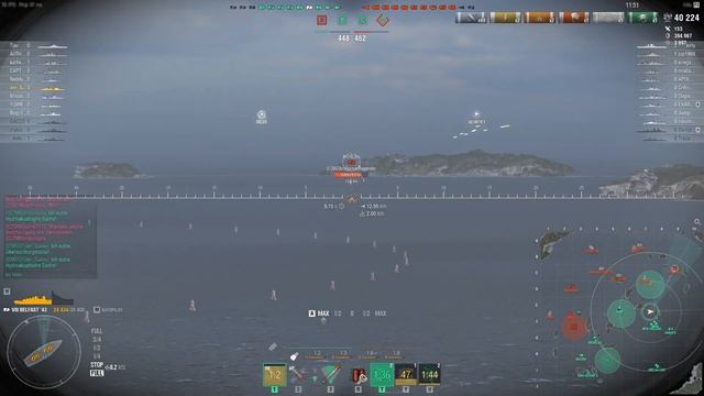 World of Warships -- Tier-VIII-Cruiser "Belfast '43" , Cruiser with 4x3 152mm Guns and 8km Torps смотреть онлайн