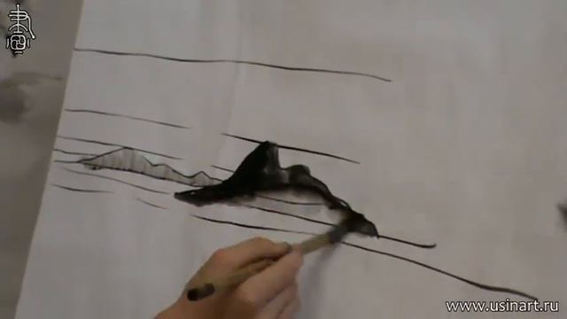 Уроки по пейзажной живописи у-син. Урок 3.2 _Перспектива в горном пейзаже, взгляд снизу_ смотреть онлайн