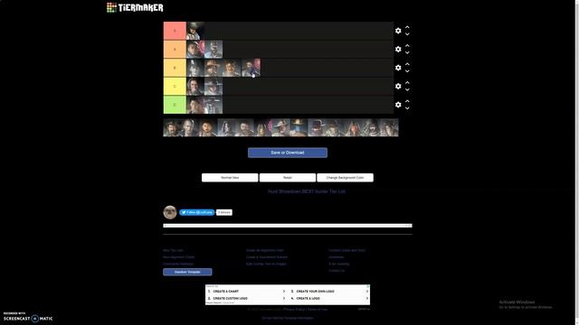 Hunt: Showdown HUNTER TIER LIST смотреть онлайн