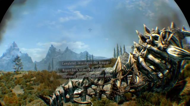 Fighting a dragon in Skyrim VR смотреть онлайн