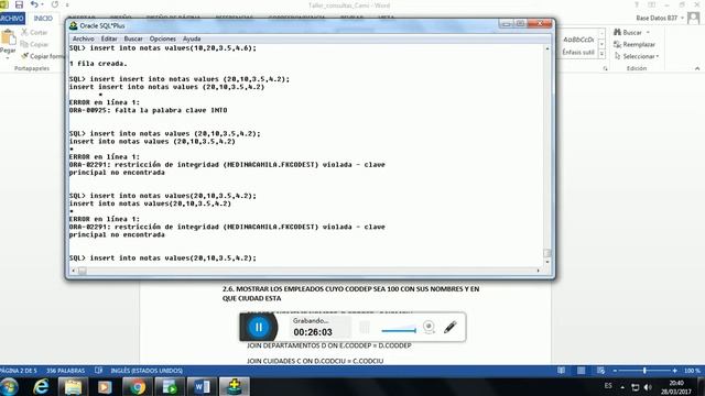 Iniciar sesión en SQL Plus смотреть онлайн