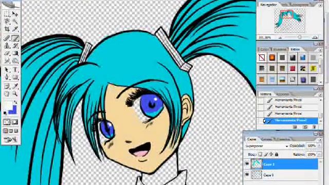 Adobe Photoshop CS2 Tutorial - Como pintar Animes u otro dibujo смотреть онлайн