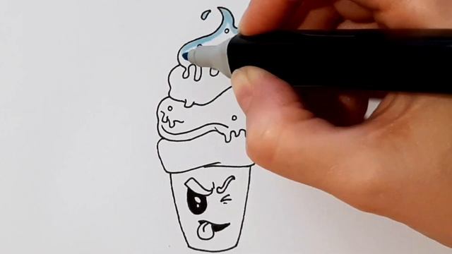 Как нарисовать ЗЛОЕ МОРОЖЕНОЕ РОЖОК/How to draw an EVIL ICE CREAM смотреть онлайн