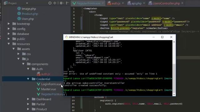Laravel 5 4 and vuejs 2 2 x Register User смотреть онлайн