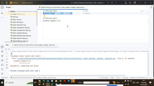 String Functions in Python Find, Index, Isalpha, Isdigit & Isalnum Functions in Python-19 смотреть онлайн
