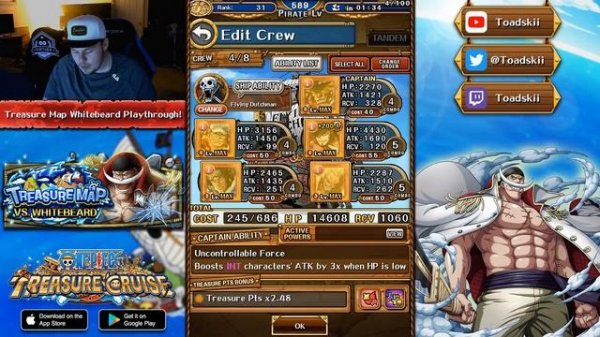 TREASURE MAP vs. WHITEBEARD! How To Play Treasure Map! (One Piece Treasure Cruise - Global)