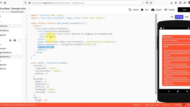 13 - Programação Mobile - Navegação de Páginas usando Rotas #reactNative смотреть онлайн