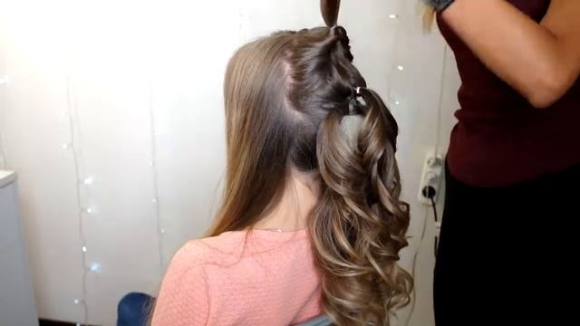 Свадебная прическа на длинные волосы СПб. Локоны. Хвост. смотреть онлайн