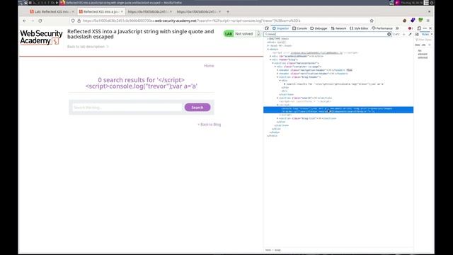 Web Security Academy | XSS | 21 - JavaScript String Single Quote Backslash Escaped смотреть онлайн