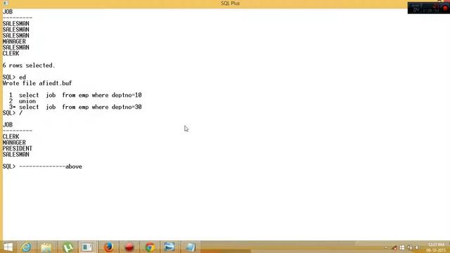 USING SET OPERATOR IN ORACLE смотреть онлайн