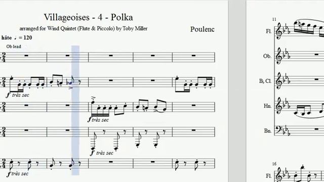 Poulenc - Villageoises - arranged for Wind Quintet by Toby Miller смотреть онлайн