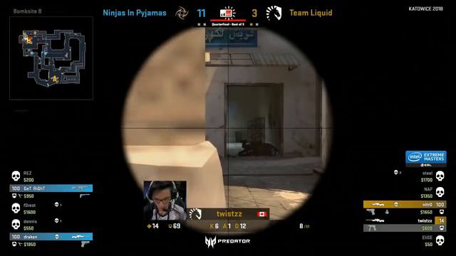 Liquid vs NiP Mirage Highlights IEM Katowice 2018 map2 Quarterfinal смотреть онлайн