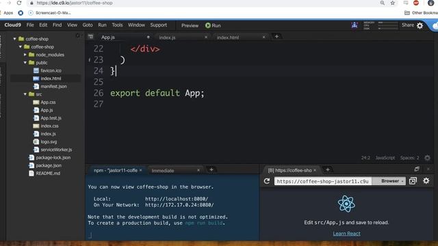 Coffee Shop React App - Part III Intro to JSX смотреть онлайн