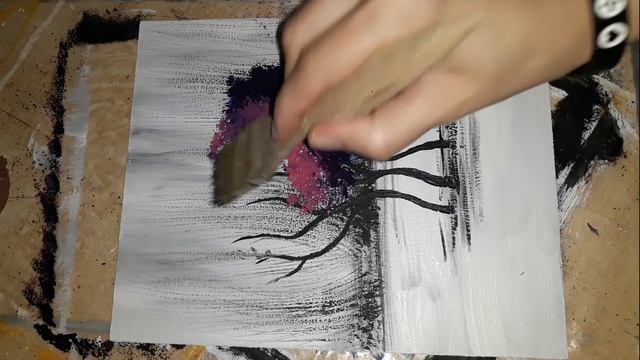 Деревья акриловыми красками смотреть онлайн