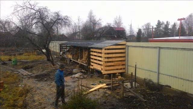 Дровяник из стали и дерева/ Modern wood-shed смотреть онлайн
