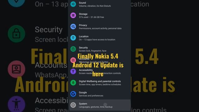 Nokia 5.4 Android 12 Update