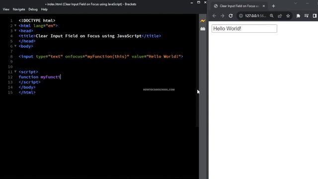 Clear Input Field on Focus using JavaScript смотреть онлайн