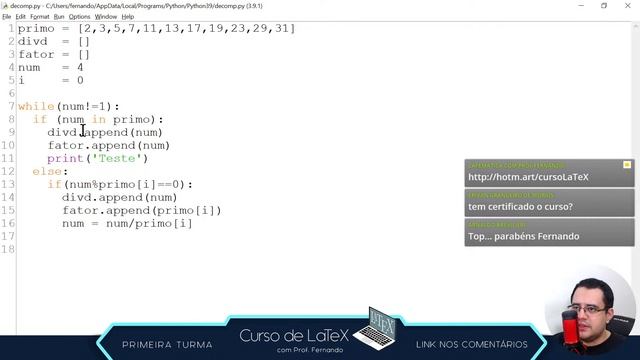 ?? PYTHON e LaTeX | Decomposição em Fatores Primos смотреть онлайн