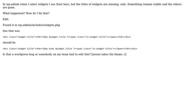 Wordpress: Wp-admin widgets have no title texts смотреть онлайн