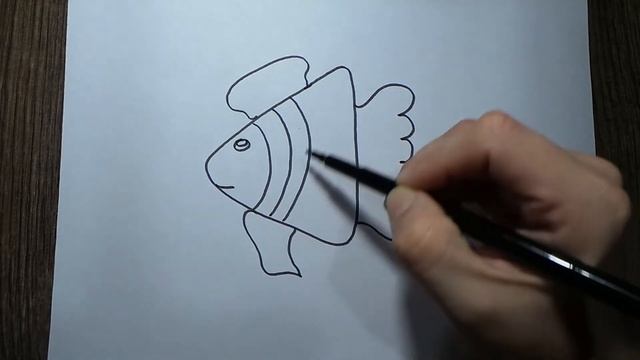 рисунки фломастером красивая рыбка / How to draw a sea fish / Рисуем рыбку смотреть онлайн