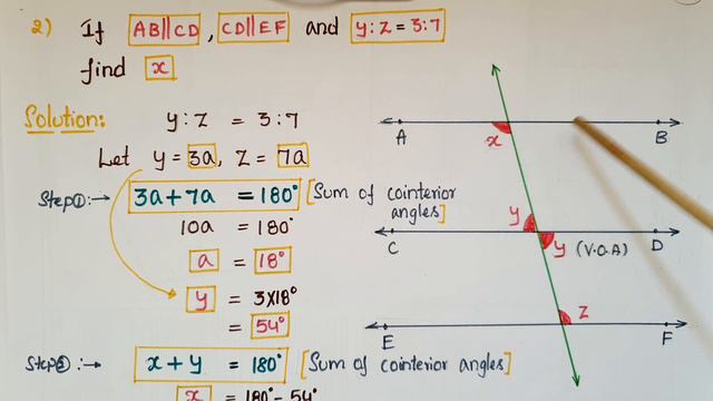 Ncert - Ex6.2 (Q1,Q2,Q3) - if AB || CD, EF ⊥ CD and ∠ GED = 126°, find ∠ AGE, ∠ GEF and ∠ FGE. смотреть онлайн