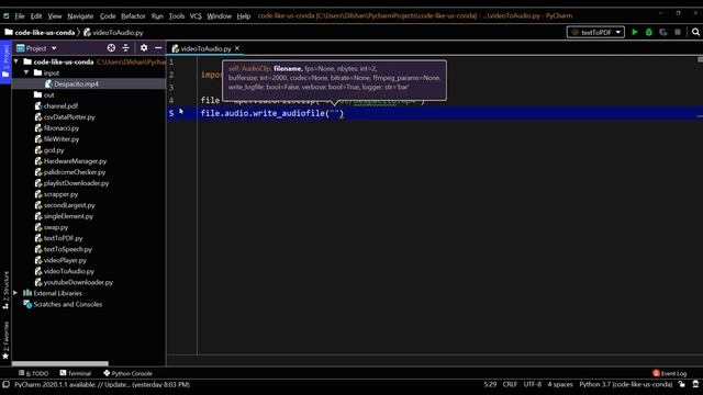 Python tools | Video to Audio Converter | 3 lines of codes смотреть онлайн