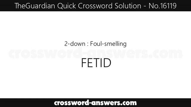 The Guardian Quick Crossword Answers for #16119 смотреть онлайн