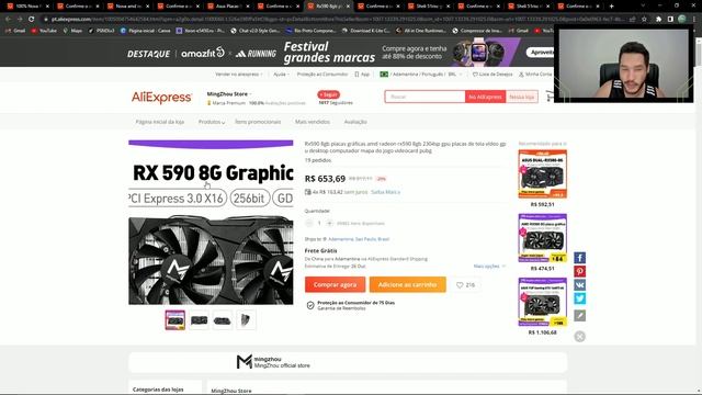 DESABOU NO ALIEXPRESS, RX 580 8GB 2048SP POR 420R$ E RX 590 8GB POR 590R$ смотреть онлайн