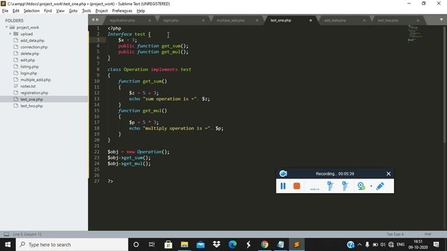 PHP Interface | what is interface and how to use it. смотреть онлайн
