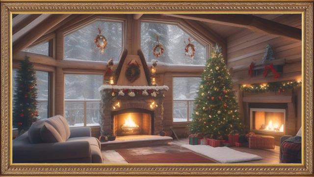 2024 Christmas Framed Art with Music 🎄 - Tv Wallpaper 4K [1hours] смотреть онлайн