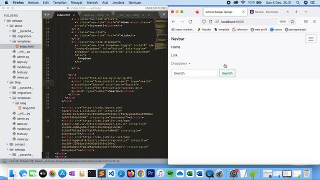 Membuat Navigation Bar Dengan Bootstrap #5 - Belajar Django 4.1 смотреть онлайн