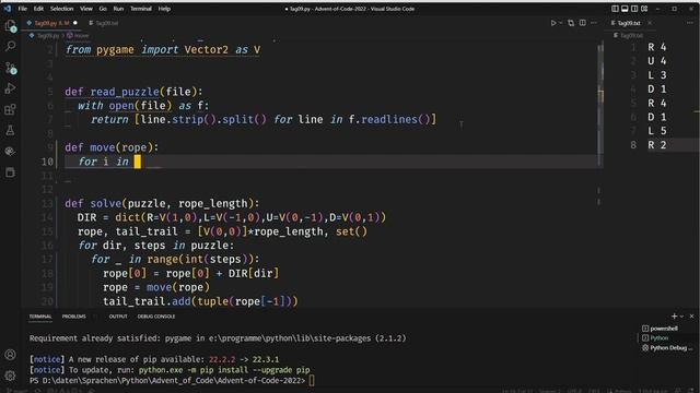 Advent of Code 2022 in Python, Tag 9 смотреть онлайн