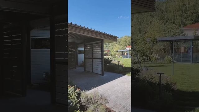 Удобный, красивый и супер прочный навес с плоской крышей от Garden Cube