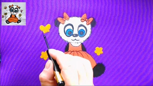 МК по рисованию на ткани акриловыми красками/Милая пандочка/#tobecreative #easyacrylicpainting смотреть онлайн