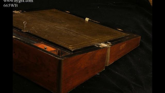 Antique Brass Edged Writing box with Bramah Lock and Secret drawers Circa 1860. смотреть онлайн