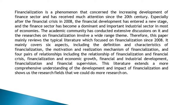 A New Literature Review on Financialization JABFR 72 40 50 смотреть онлайн